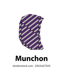 Munchon City of North Korea map vector illustration, vector template with outline graphic sketch design