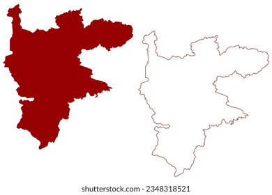 Munchwilen District (Switzerland, Swiss Confederation, Canton of Thurgau or Thurgovia) map vector illustration, scribble sketch Bezirk Münchwilen map