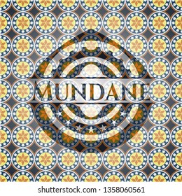 Mundane arabesque emblem background. arabic decoration.