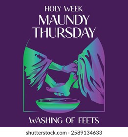 Munday and Thursday washing of Feets vector illustration