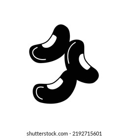 Mung bean icon in black flat glyph, filled style isolated on white background