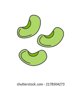 Mung bean icon in color, isolated on white background 