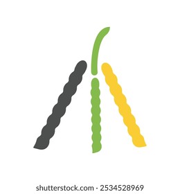 Ilustração de modelo de ícone de vetor de logotipo de feijão mung