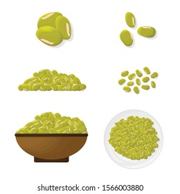 Mung beans set illustration. Vector.