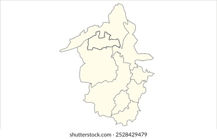 Munger District Karte leer, Munger District, Bihar State, Republik Indien, Regierung von Bihar, indisches Territorium, Ostindien, Politik, Dorf, Tourismus