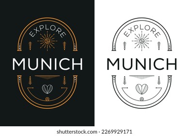 Diseño de la ciudad de Múnich, ilustración vectorial.