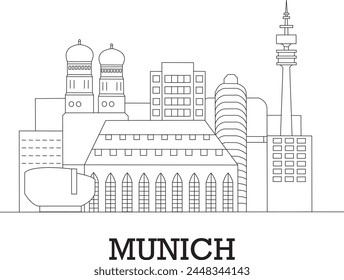 Munich City Line Draw Free Vector