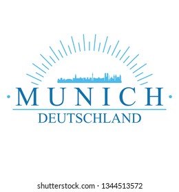 Munich Germany. Banner Design. City Skyline. Silhouette Vector. Famous Monuments.