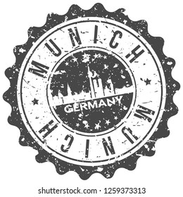 Munich Germany. City Skyline. Silhouette City. Design Vector. Famous Monuments.
