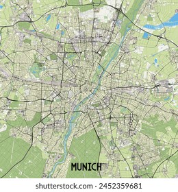 Munich, Germany map poster art