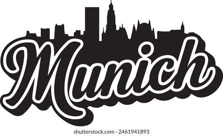 Múnich Alemania Skyline Silhouette Vector