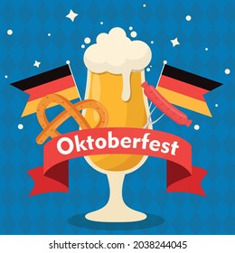 Munich International Beer Festival Oktoberfest, advertising background - Vector illustration