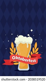 Munich International Beer Festival Oktoberfest, advertising background - Vector illustration