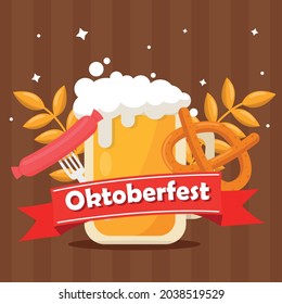 München International Bierfestival Oktoberfest, Werbehintergrund - Vektorgrafik