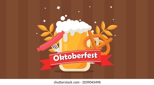 Munich International Beer Festival Oktoberfest, advertising background - Vector illustration