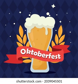 Munich International Beer Festival Oktoberfest, advertising background - Vector illustration