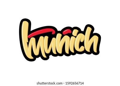 Munich lettering text. Vector illustration logo text for webpage, print and advertising