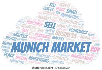 Munich Market word cloud. Vector made with text only