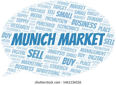 Munich Market word cloud. Vector made with text only