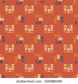Munich seamless pattern. Autentic artistic design for background.