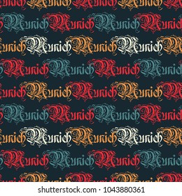Munich seamless pattern. Autentic artistic design for background.