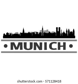 Munich Skyline City Vector Design