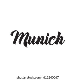 munich, text design. Vector calligraphy. Typography poster. Usable as background.