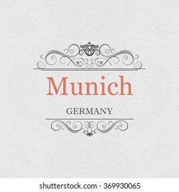 Munich,Germany.Vintage frame.