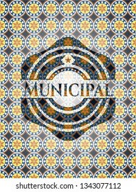 Municipal arabic badge. Arabesque decoration.