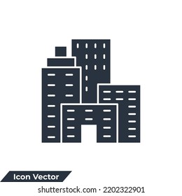 municipal building icon logo vector illustration. municipal symbol template for graphic and web design collection