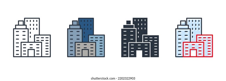 Municipal Building Icon Logo Vector Illustration. Municipal Symbol Template For Graphic And Web Design Collection