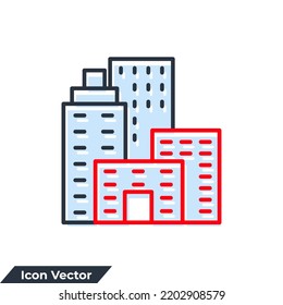 Municipal Building Icon Logo Vector Illustration. Municipal Symbol Template For Graphic And Web Design Collection