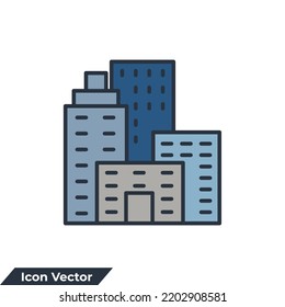 Municipal Building Icon Logo Vector Illustration. Municipal Symbol Template For Graphic And Web Design Collection