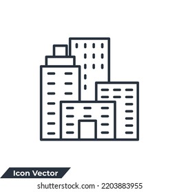 Municipal Building Icon Logo Vector Illustration. Municipal Symbol Template For Graphic And Web Design Collection