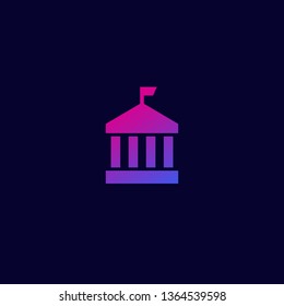 municipal building icon, vector