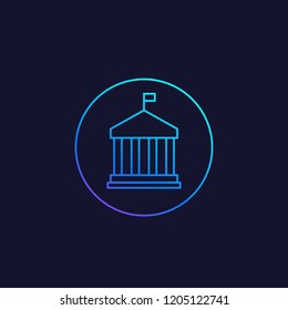municipal building line vector icon