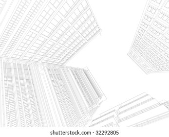 municipal buildings, black and white style