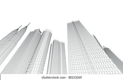 municipal buildings, black and white style
