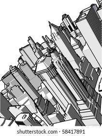 municipal buildings, black and white style