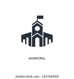 municipal icon. simple element illustration. isolated trendy filled municipal icon on white background. can be used for web, mobile, ui.