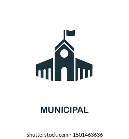 Municipal icon vector illustration. Creative sign from buildings icons collection. Filled flat Municipal icon for computer and mobile. Symbol, logo vector graphics.