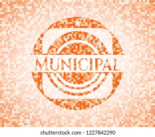 Municipal orange mosaic emblem