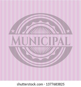 Municipal realistic pink emblem