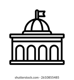 Municipal Services Line Vector Illustration On White Background.