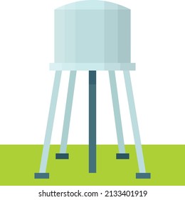 municipal storage Tank Concept, Mushroom shape tower vector icon design, Water Treatment and Purification Plant symbol, Environment Friendly Industry Sign,Desalination Biotechnology stock illustration