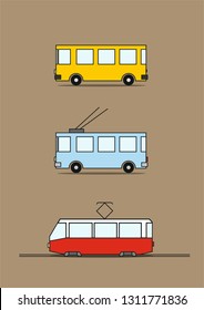 municipal transport, bus, trolleybus, tram