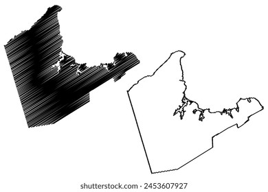 Municipality of the County of Antigonish (Canada, Nova Scotia Province, North America) map vector illustration, scribble sketch Antigonish map