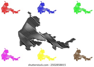 Municipality of Hunter's Hill (Commonwealth of Australia, New South Wales, NSW) map vector illustration, scribble sketch Hunters Hill Council map