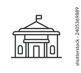 Municipality icon line design. Building, Government, Administration, Town Hall, City Hall, Civic, Municipal vector illustration. Municipality editable stroke icon.
