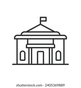 Municipality icon line design. Building, Government, Administration, Town Hall, City Hall, Civic, Municipal vector illustration. Municipality editable stroke icon.